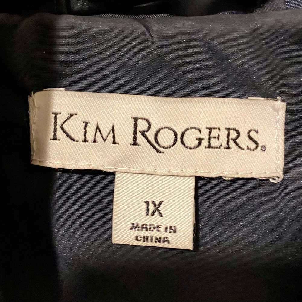 Kim Rogers Navy and White Striped Anorak Size 1X - Picture 7 of 8